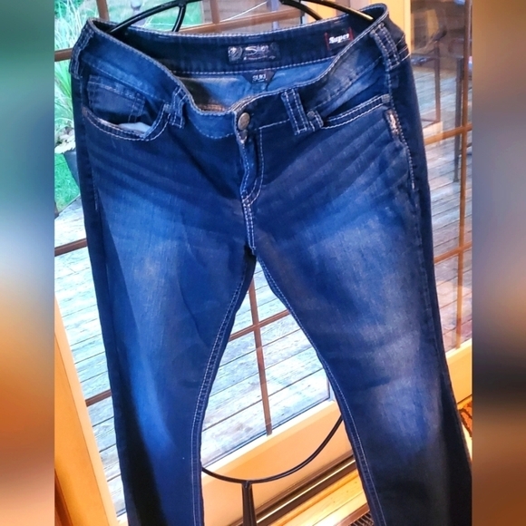 Silver Jeans Super Stretch Mid Slim Boot Sz. 33 x 33 Blue Jeans - Picture 1 of 11